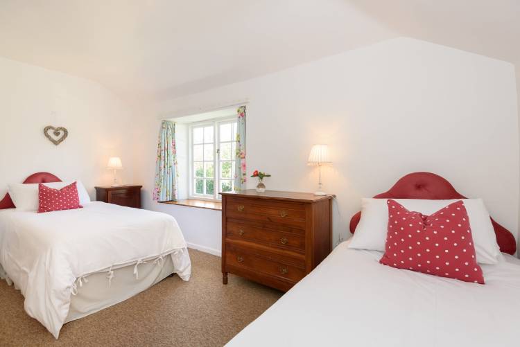 The twin room in Peel cottage