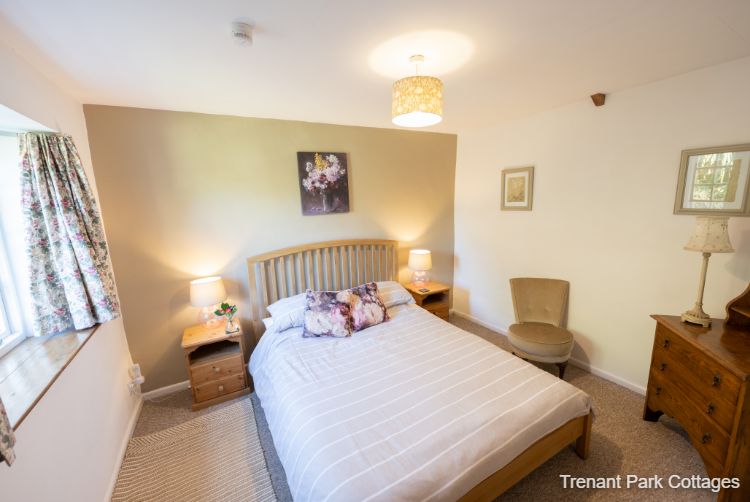 Double bedroom at Lady Pamela's cottage near Looe, Cornwall